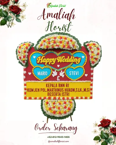 Karangan Papan Bunga Pernikahan di Sidangresmi